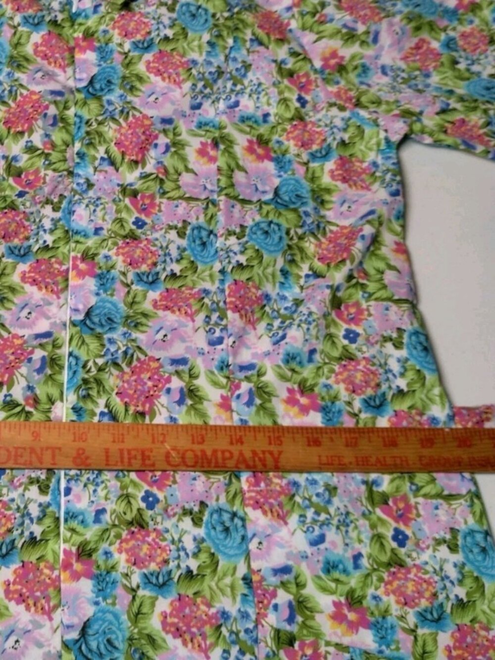 Buck & Buck House Dress Small Floral Pleated Zip Front Short Sleeve Granny - Picture 8 of 16
